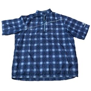 Sunice Weather Mens XL Blue Glen Plaid 1/4 Zip Windbreaker Short Sleeve Jacket